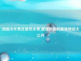 汤圆冷水煮还是热水煮,速冻汤圆的美味绝招大公开
