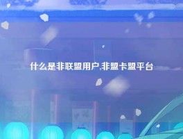 什么是非联盟用户,非盟卡盟平台