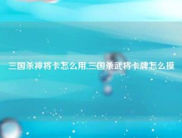 三国杀神将卡怎么用,三国杀武将卡牌怎么摸