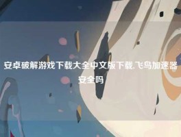 安卓破解游戏下载大全中文版下载,飞鸟加速器安全吗