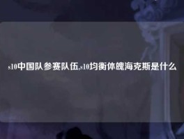 s10中国队参赛队伍,s10均衡体魄海克斯是什么