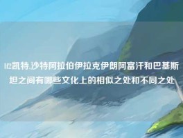 lf2凯特,沙特阿拉伯伊拉克伊朗阿富汗和巴基斯坦之间有哪些文化上的相似之处和不同之处