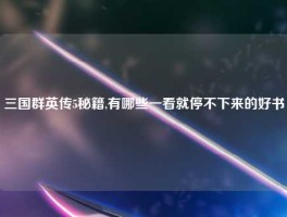三国群英传5秘籍,有哪些一看就停不下来的好书
