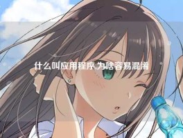 什么叫应用程序,为啥容易混淆
