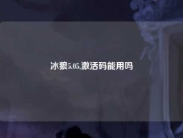 冰狼5.05,激活码能用吗
