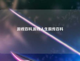 游戏百科,游戏人生前传百科