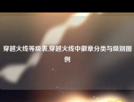 穿越火线等级表,穿越火线中徽章分类与级别图例