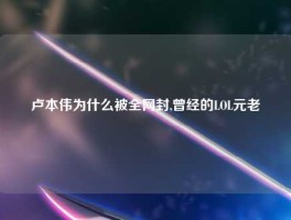 卢本伟为什么被全网封,曾经的LOL元老
