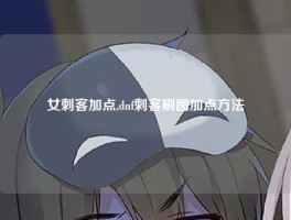 女刺客加点,dnf刺客刷图加点方法