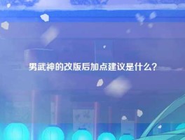 男武神的改版后加点建议是什么？