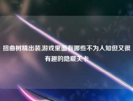 扭曲树精出装,游戏里面有哪些不为人知但又很有趣的隐藏关卡