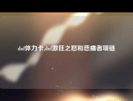 dnf体力卡,dnf激狂之怒和悲痛者项链