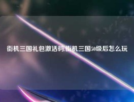 街机三国礼包激活码,街机三国50级后怎么玩