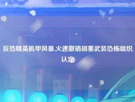 反恐精英机甲风暴,火速撤销胡塞武装恐怖组织认定