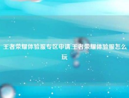 王者荣耀体验服专区申请,王者荣耀体验服怎么玩