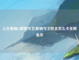 上古卷轴5:黎明守卫,黎明守卫恶北怎么卡无限金币