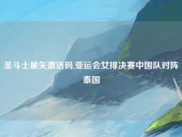 圣斗士星矢激活码,亚运会女排决赛中国队对阵泰国