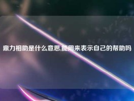 鼎力相助是什么意思,能用来表示自己的帮助吗