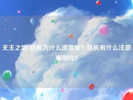 无主之地2联机为什么速度快？联机有什么注意事项吗？
