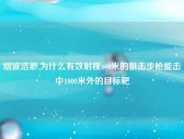 烟波浩渺,为什么有效射程600米的狙击步枪能击中1000米外的目标靶