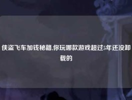 侠盗飞车加钱秘籍,你玩哪款游戏超过5年还没卸载的