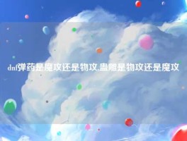 dnf弹药是魔攻还是物攻,蛊雕是物攻还是魔攻