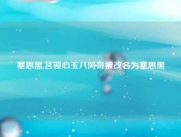塞思黑,宫锁心玉八阿哥被改名为塞思黑