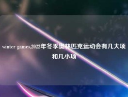 winter games,2022年冬季奥林匹克运动会有几大项和几小项